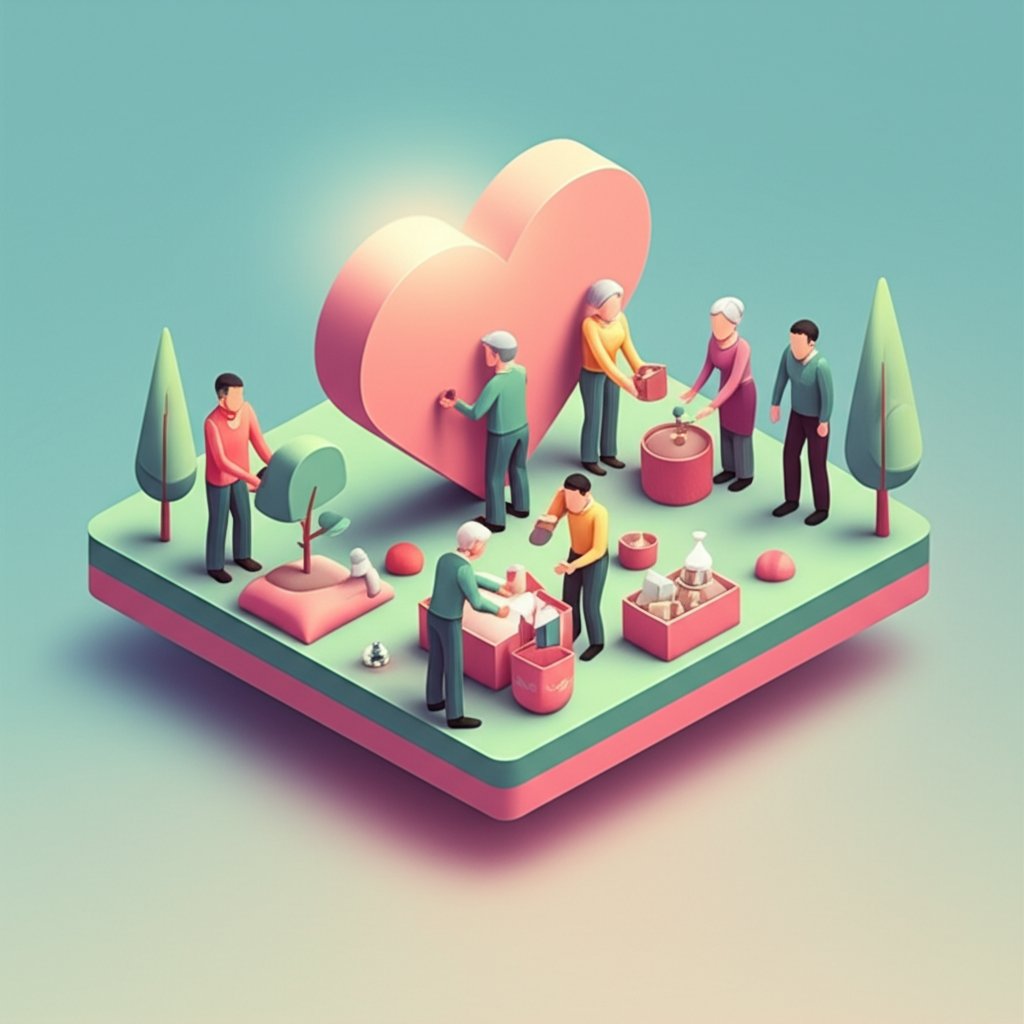 Inspirational community quotes encouraging heartfelt acts of service.