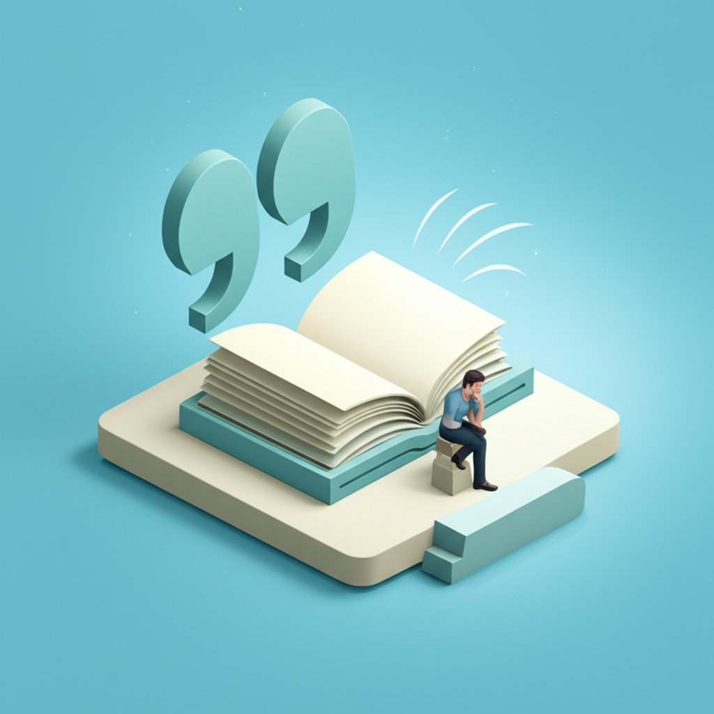 Quiet power of a well-placed quote subtly influencing, inspiring readers.